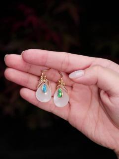 被追着问了8次的和田玉凤凰耳坠✨通透到像把月光戴在耳朵上