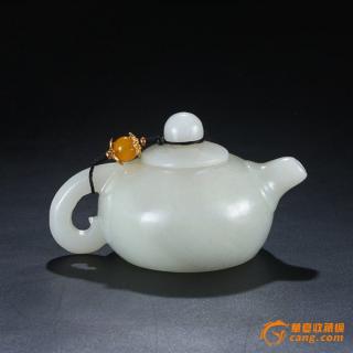 和田玉白玉精心打磨157g如意小酒壶