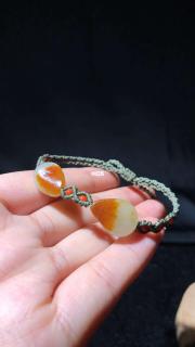 5⃣和田玉籽料红皮白肉手链原皮原色无二上