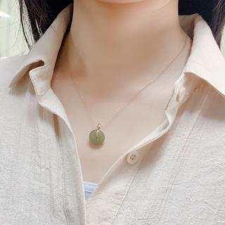 14k包金和田玉石锁骨项链女平安扣小众设计感ins冷淡风2020年新款视频