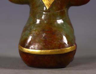 臻品旧藏老和田玉包金三星堆人 高15厘米,长7厘米,宽5.5厘米,重492克#